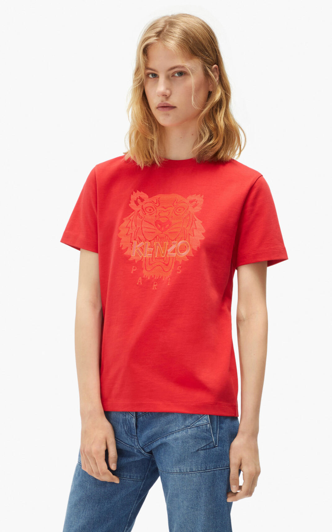 Kenzo Loose 虎 Tシャツ レディース 赤 - HYSWRG746